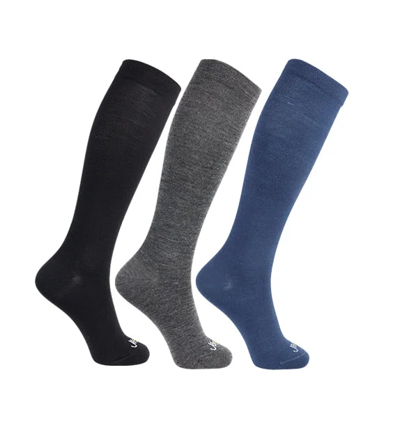 Lightweight Merino Wool Everyday Compression Socks (15-20mmHg) - Solids - 3 Pack