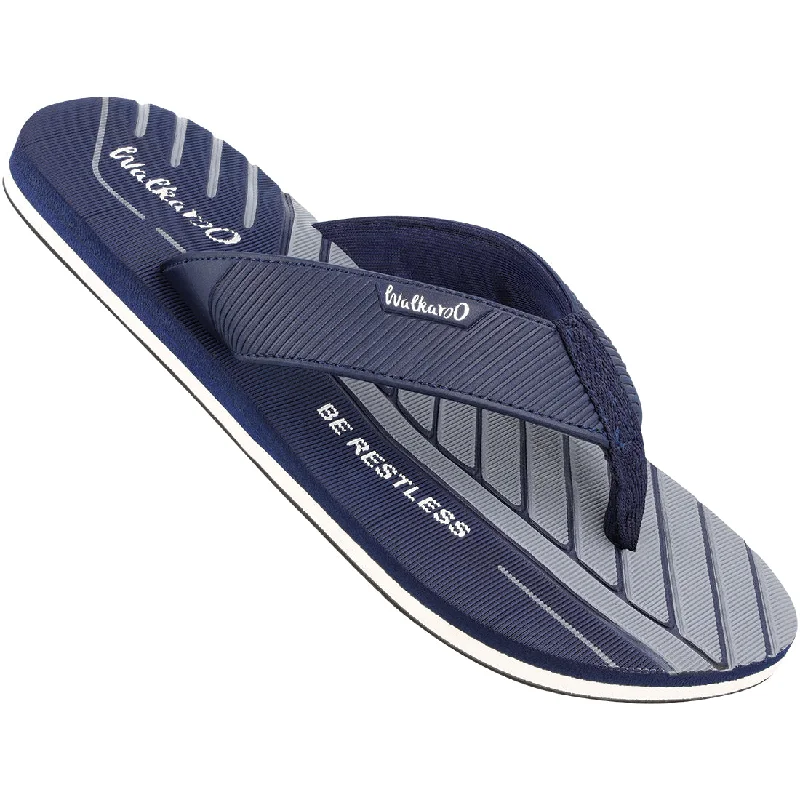 Men's Flip Flop Slippers - WC4246 Navy Blue Grey