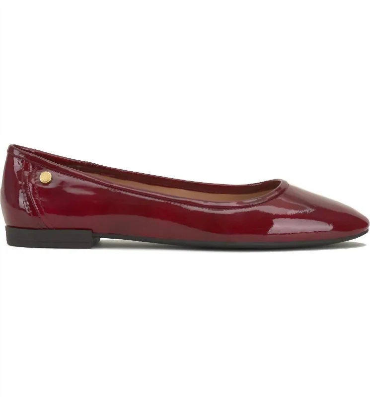 Minndy Ballet Flat In Red Currant