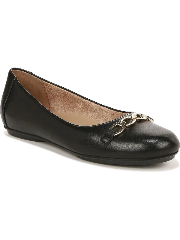 Mira Womens Leather Slip On Ballet Flats