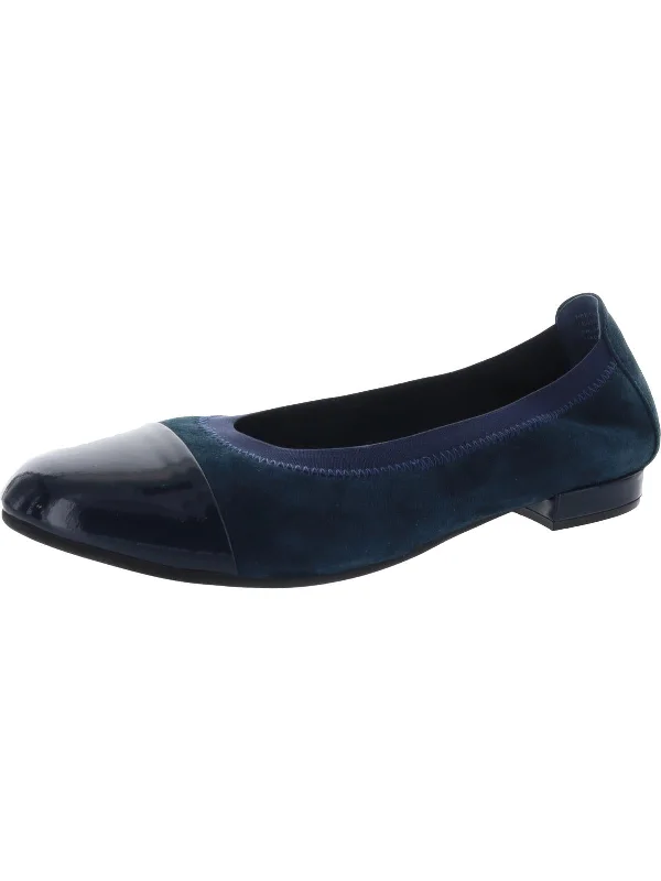 Nicole Womens Suede Cap Toe Ballet Flats