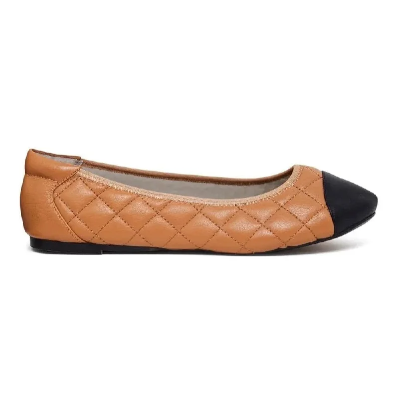 Piccadilly - Tan Quilted Leather Ballet Flats