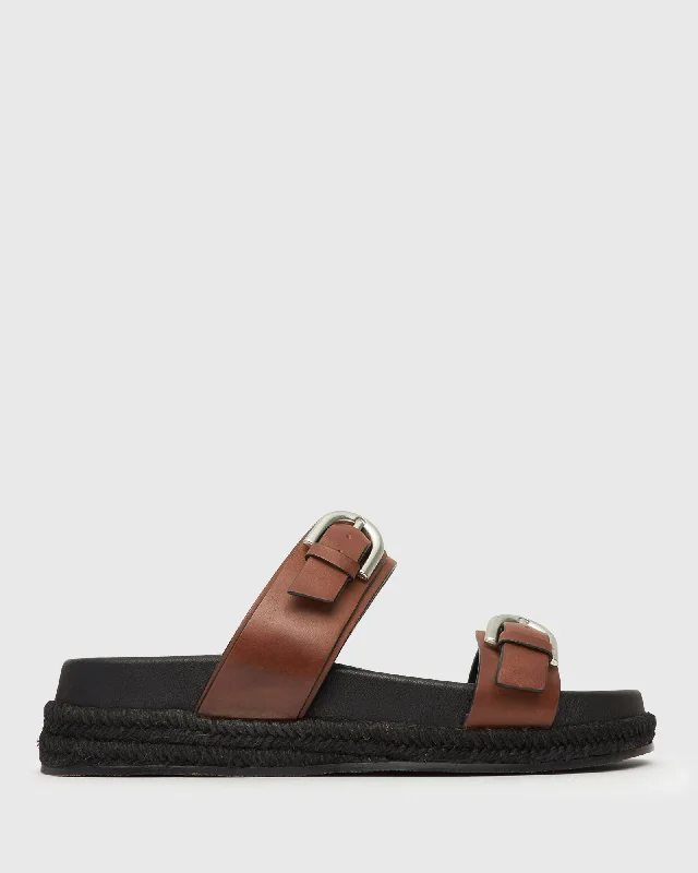 REMI Leather Buckled Strap Slides