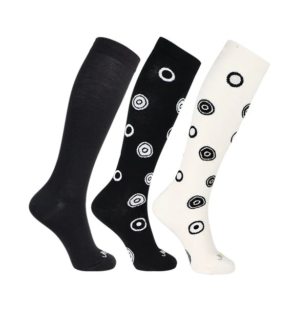 66% Rich Merino Wool Everyday Compression Socks (15-20mmHg) - Circles - 3 Pack