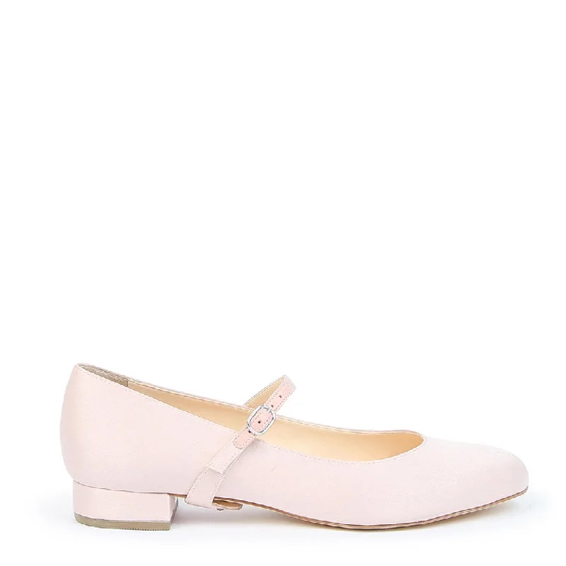 Rose Satin Ballet Flat + Twiggy Strap