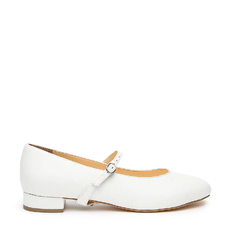 White Ballet Flat + Twiggy Strap