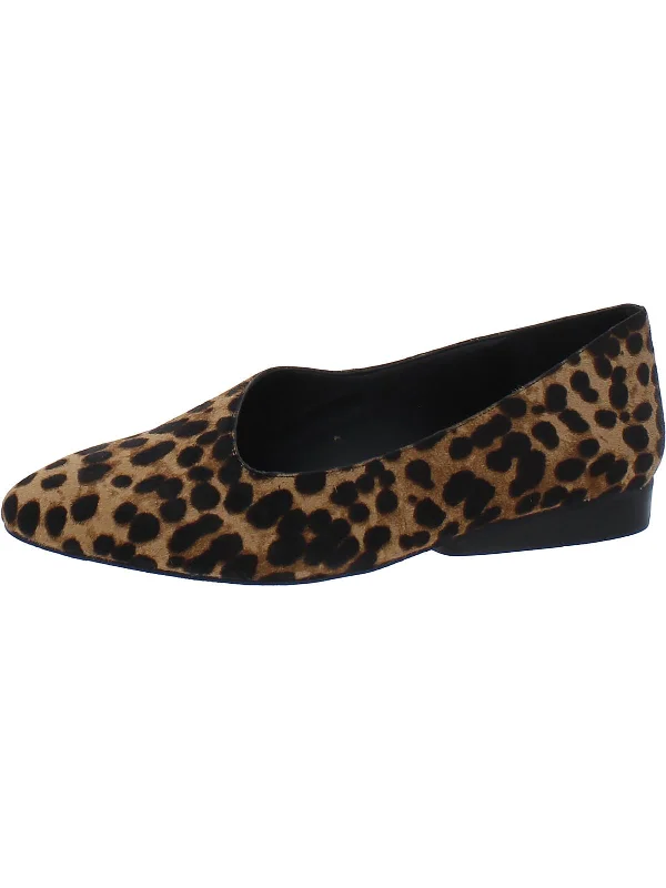 Womens Calf Hair Slip-On Ballet Flats