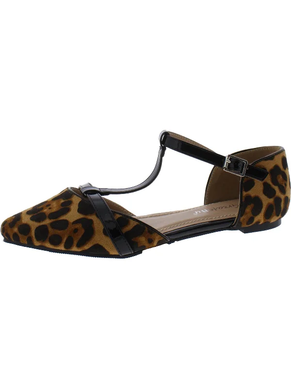 Womens Faux Suede Leopard Print D'Orsay